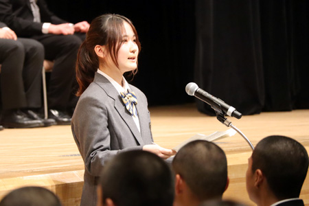 先輩から歓迎の言葉